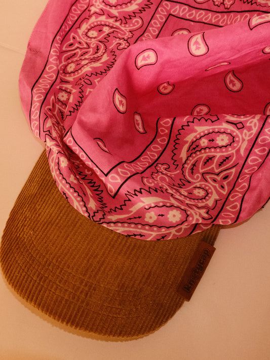 Kapri™ – Corduroy Brim × Pink Printed Bandana (OG Drop)