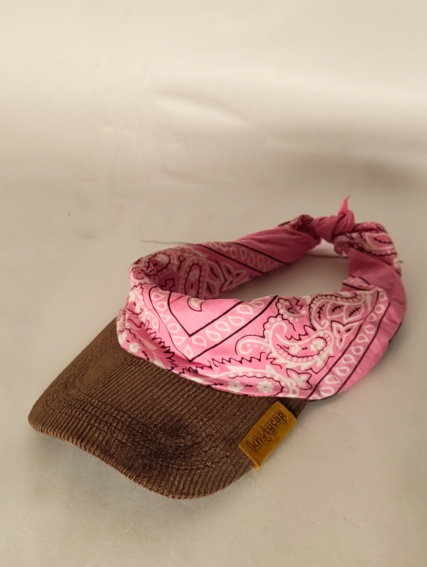 Kapri™ – Brown Corduroy Brim × Pink Printed Bandana (OG Drop)