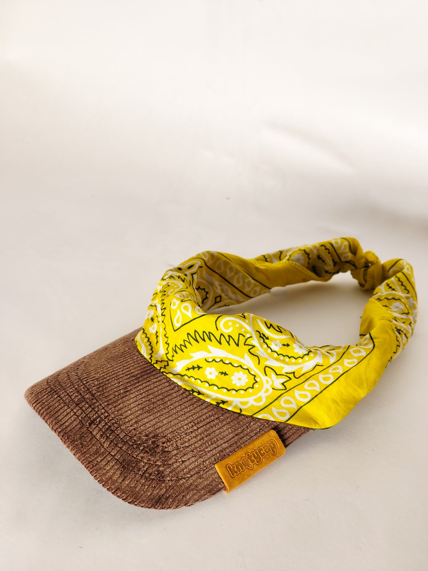 Kapri™ – Brown Corduroy Brim × Yellow Printed Bandana (OG Drop)