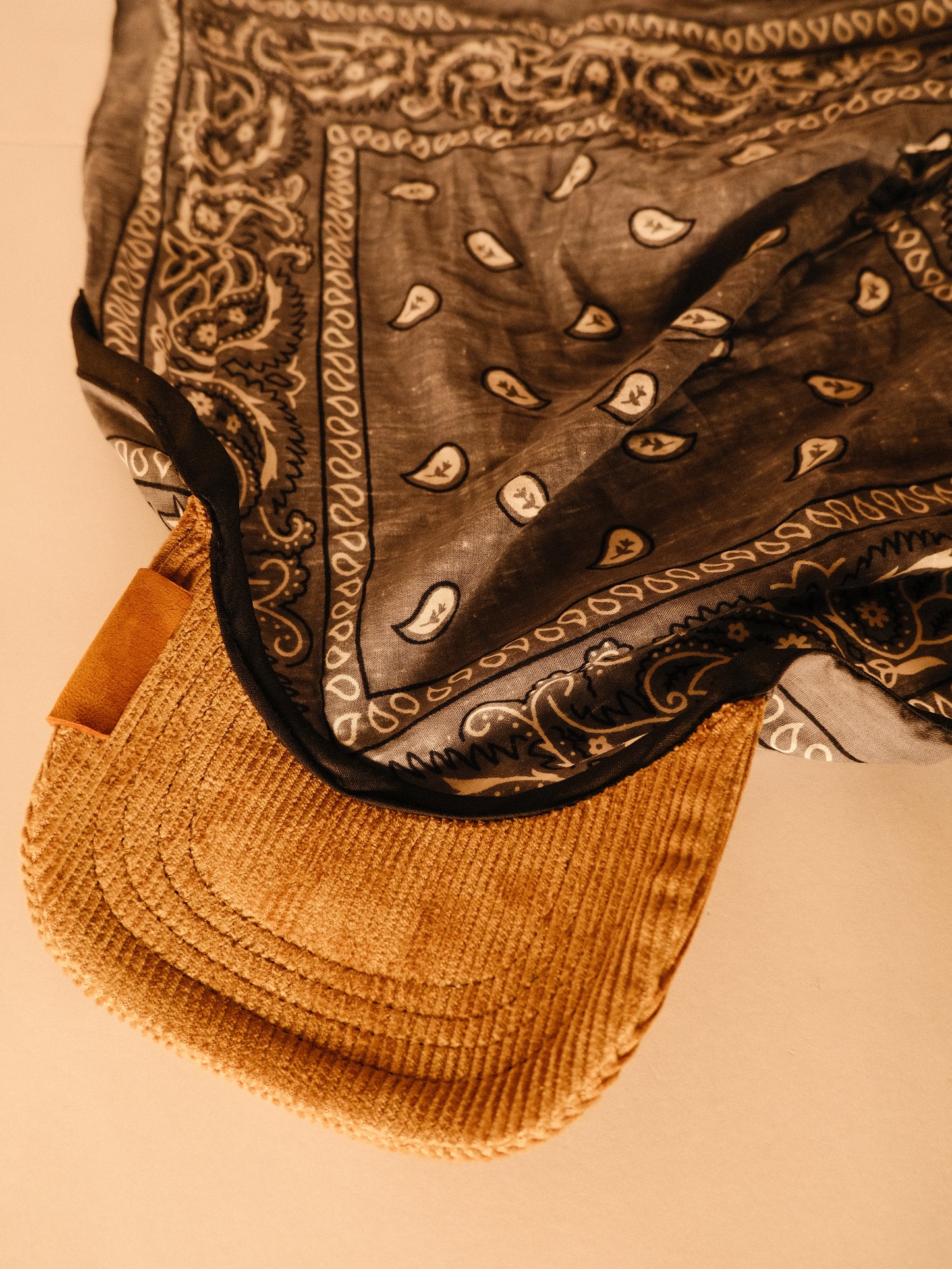 Kapri™ – Corduroy Brim × Gray Printed Bandana (OG Drop)