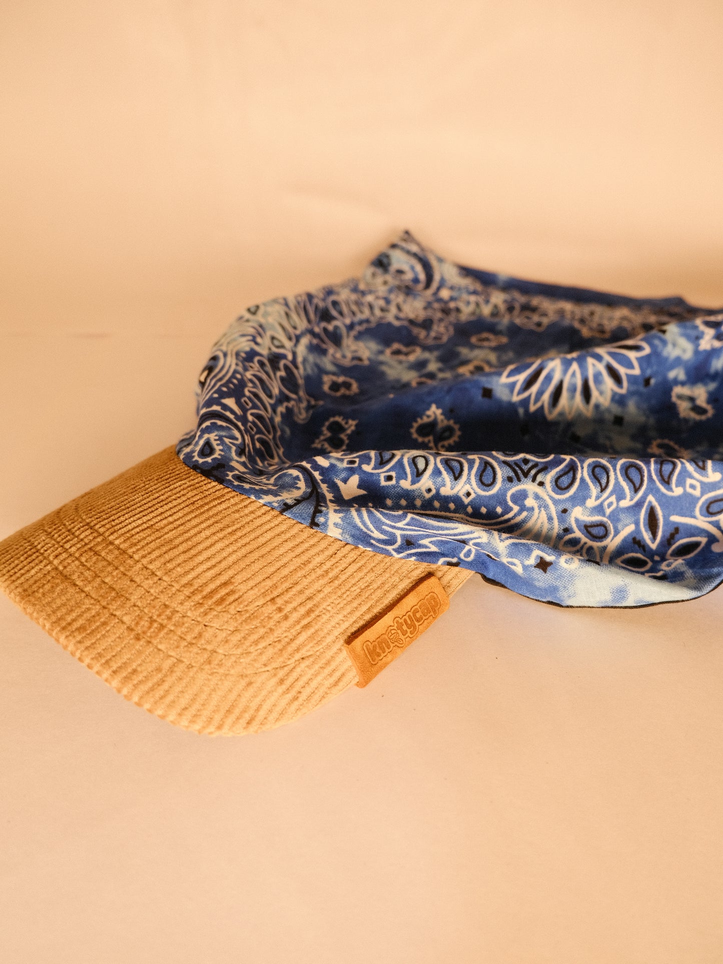 Kapri™ – Corduroy Brim × Azure Blue Printed Bandana (OG Drop)