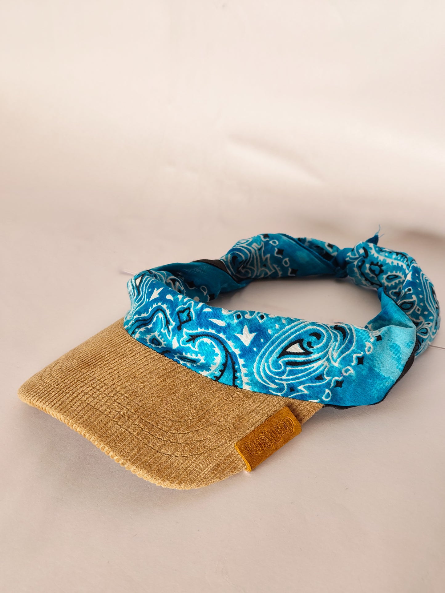 Kapri™ – Corduroy Brim × Aqua Blue Printed Bandana (OG Drop)