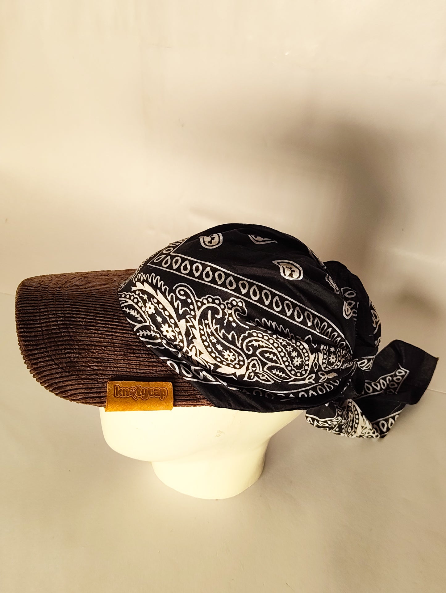 Kapri™ – Brown Corduroy Brim × Black Printed Bandana (OG Drop)