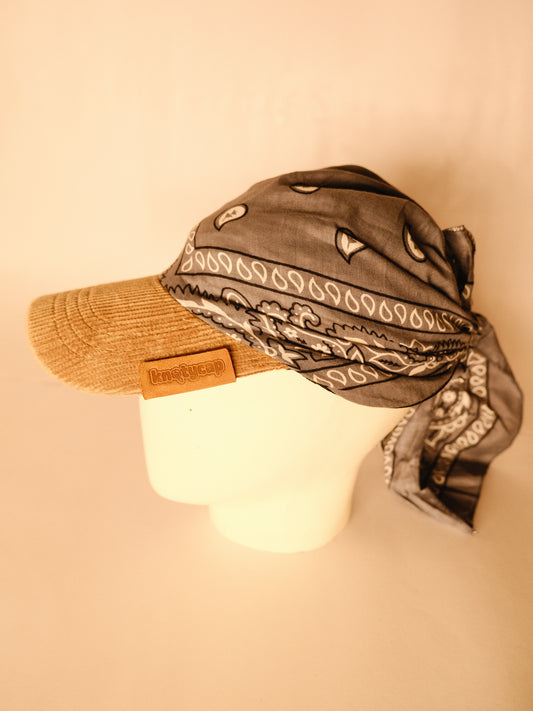 Kapri™ – Corduroy Brim × Gray Printed Bandana (OG Drop)