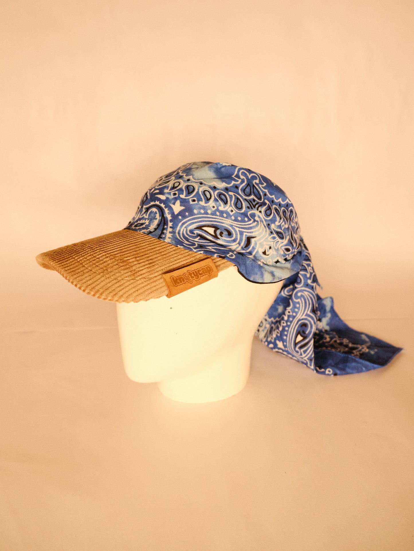 Kapri™ – Corduroy Brim × Azure Blue Printed Bandana (OG Drop)