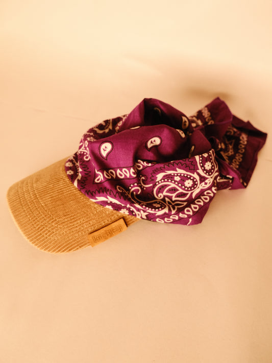 Kapri™ – Corduroy Brim × Violet Printed Bandana (OG Drop)