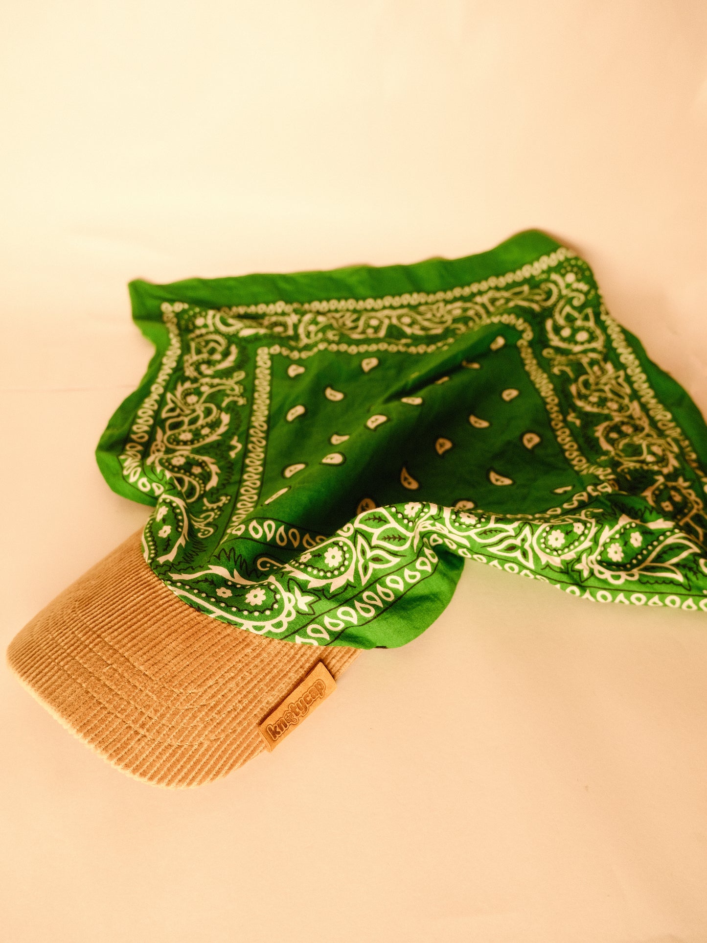 Kapri™ – Corduroy Brim × Green Printed Bandana (OG Drop)