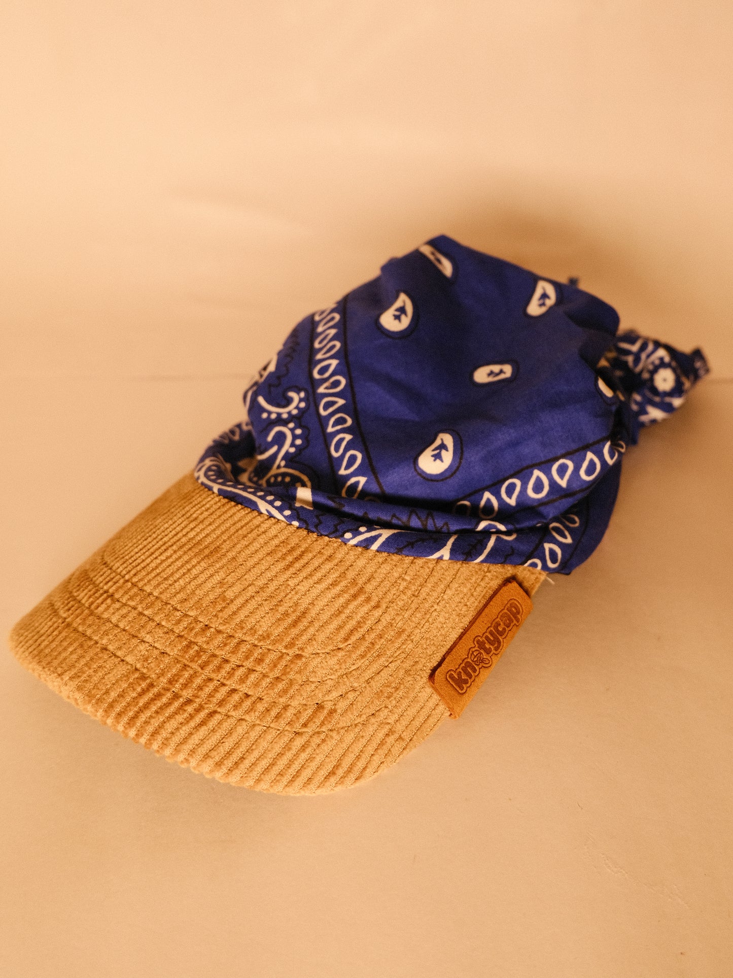 Kapri™ –  Corduroy Brim × Deep Blue Printed Bandana (OG Drop)