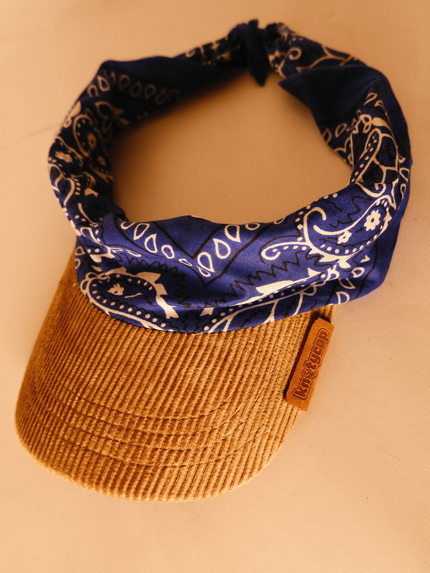Kapri™ –  Corduroy Brim × Deep Blue Printed Bandana (OG Drop)