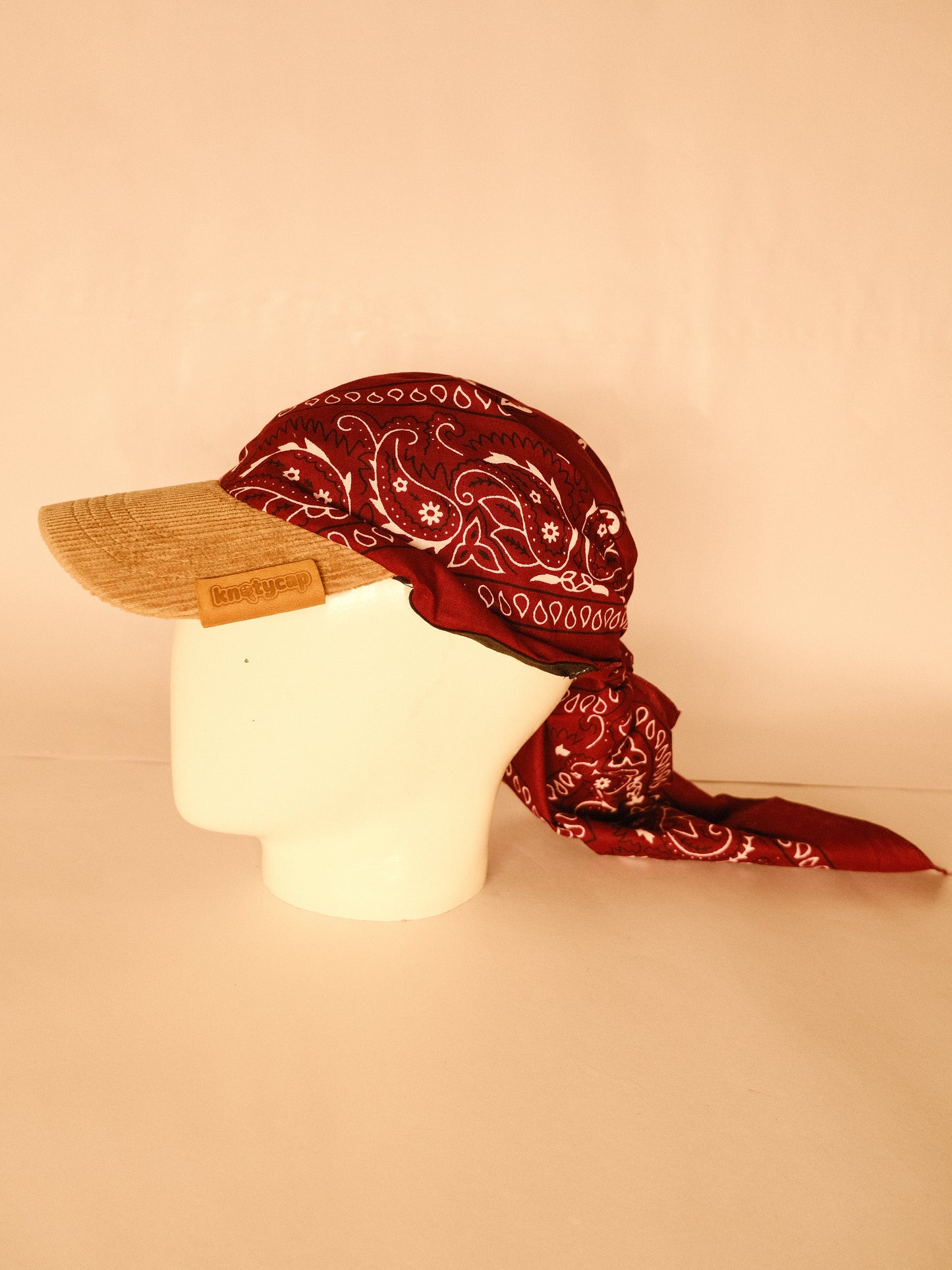 Kapri™ –  Corduroy Brim × Maroon Printed Bandana (OG Drop)