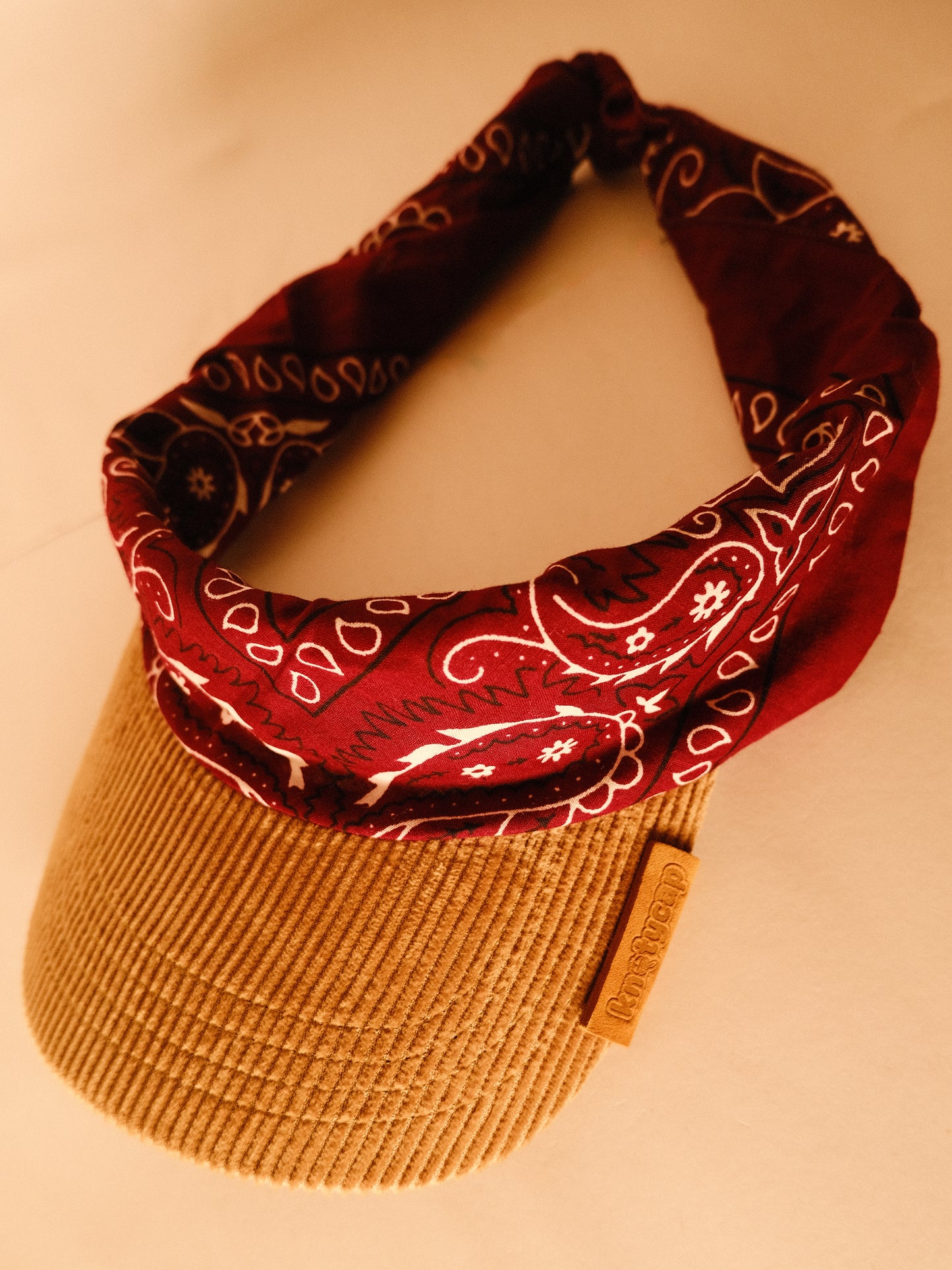 Kapri™ –  Corduroy Brim × Maroon Printed Bandana (OG Drop)