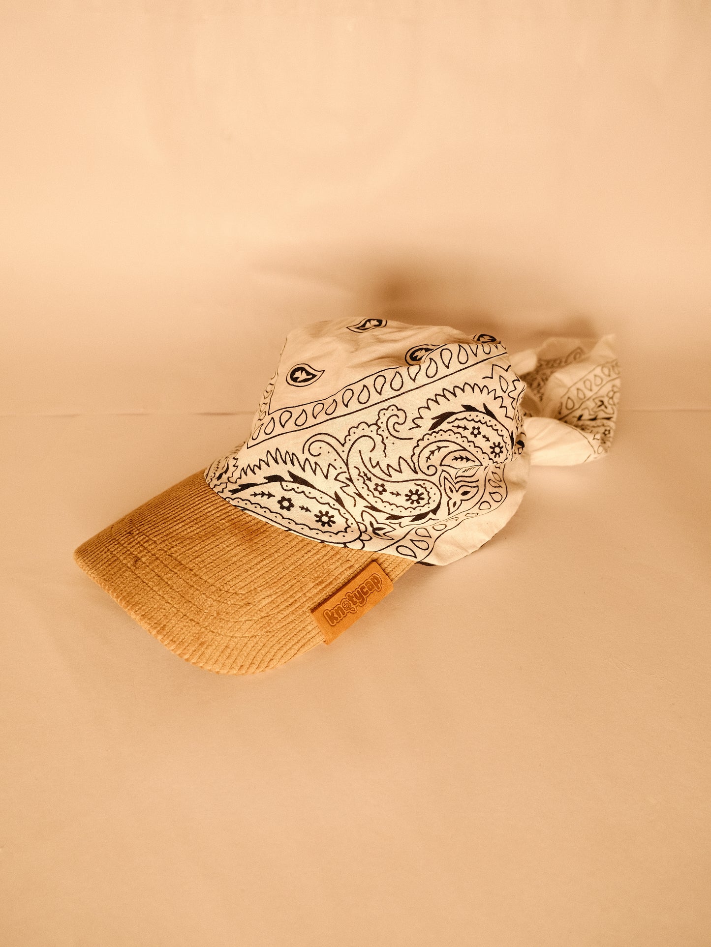Kapri™ –  Corduroy Brim × White Printed Bandana (OG Drop)