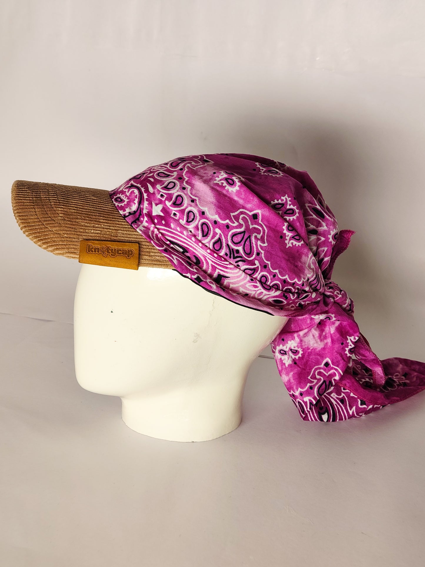 Kapri™ –  Corduroy Brim × Rose Pink Printed Bandana (OG Drop)