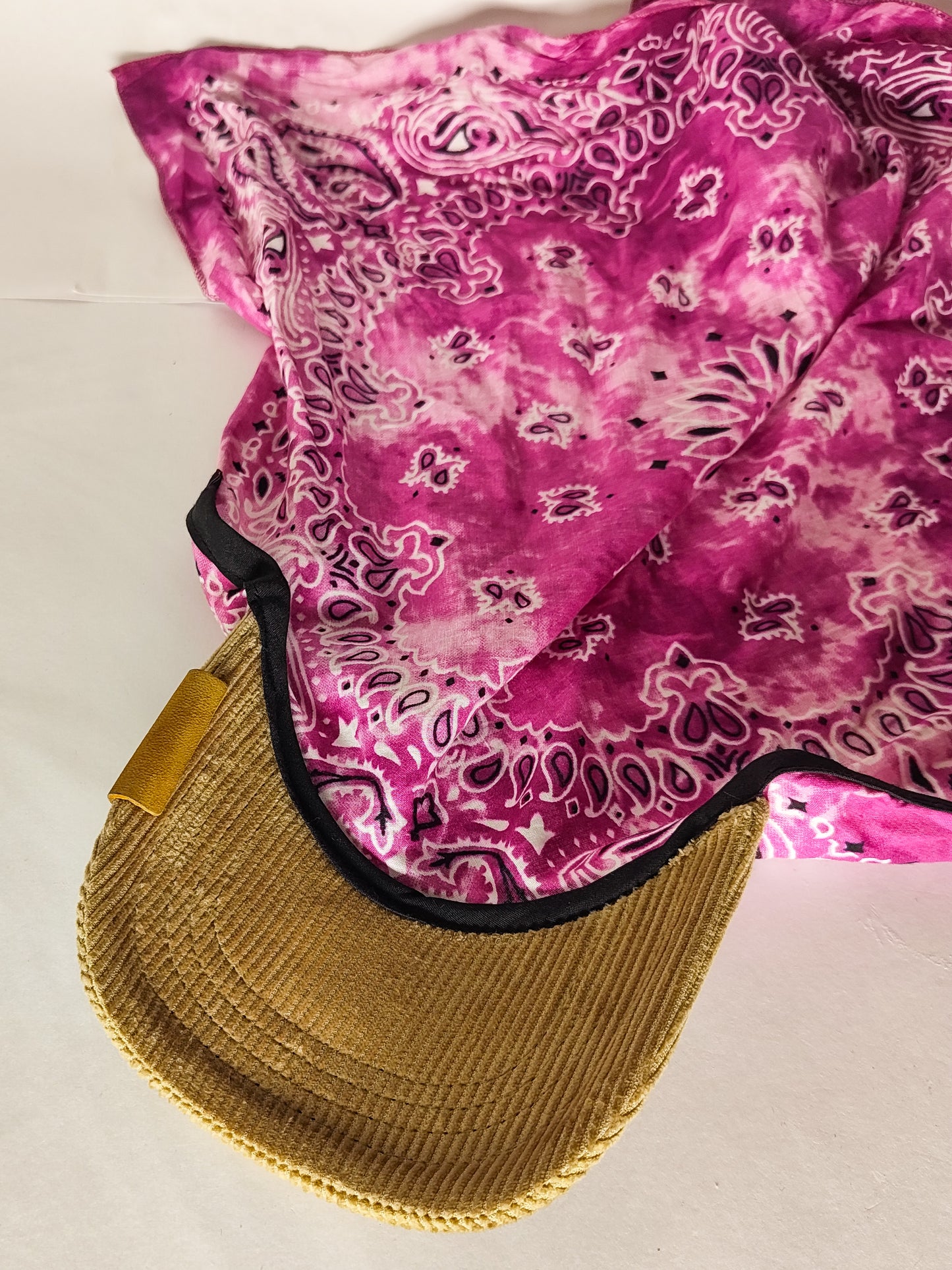 Kapri™ –  Corduroy Brim × Rose Pink Printed Bandana (OG Drop)