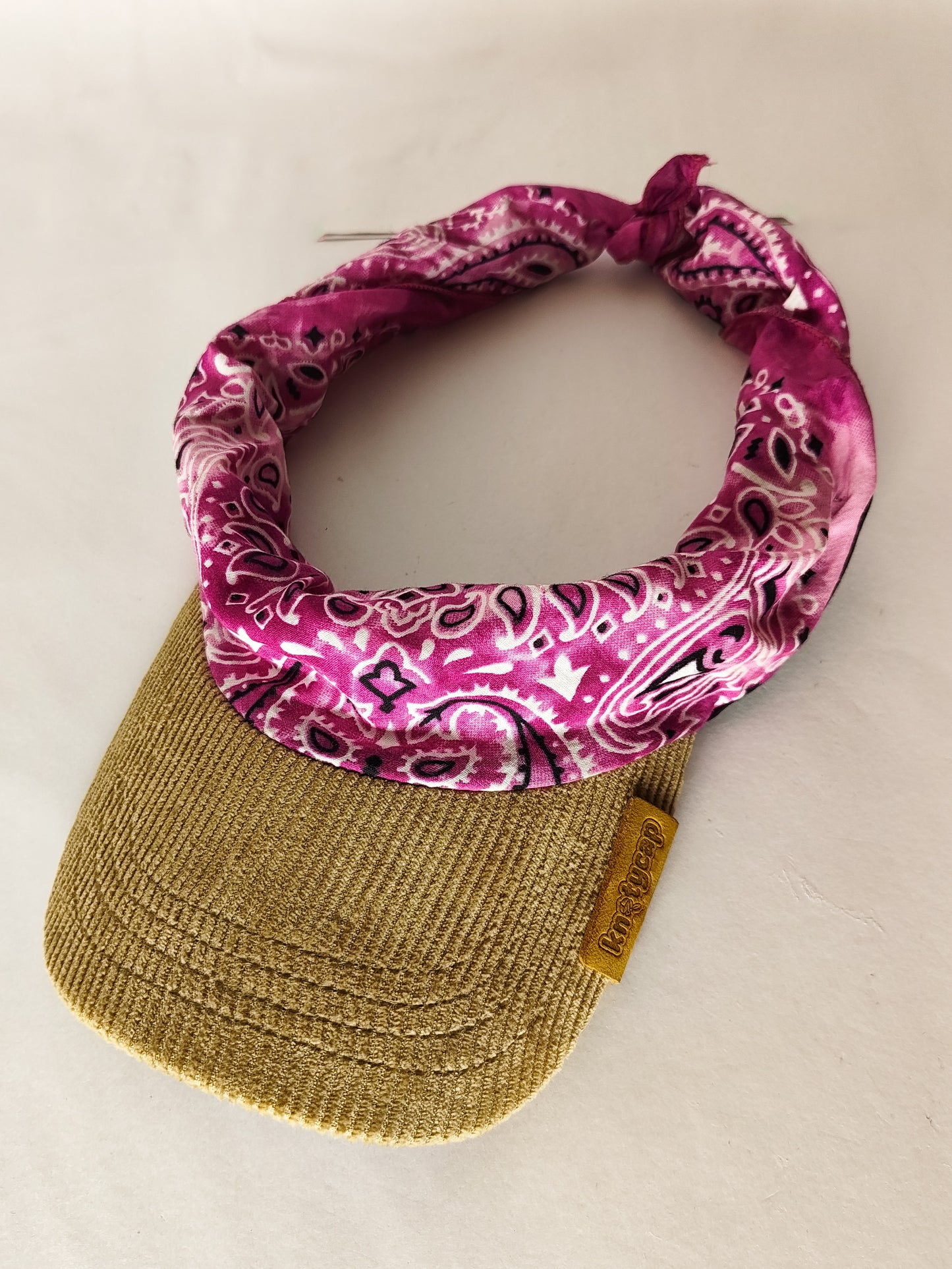 Kapri™ –  Corduroy Brim × Rose Pink Printed Bandana (OG Drop)