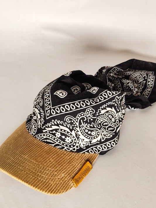 Kapri™ – Corduroy Brim × Black Printed Bandana (OG Drop)