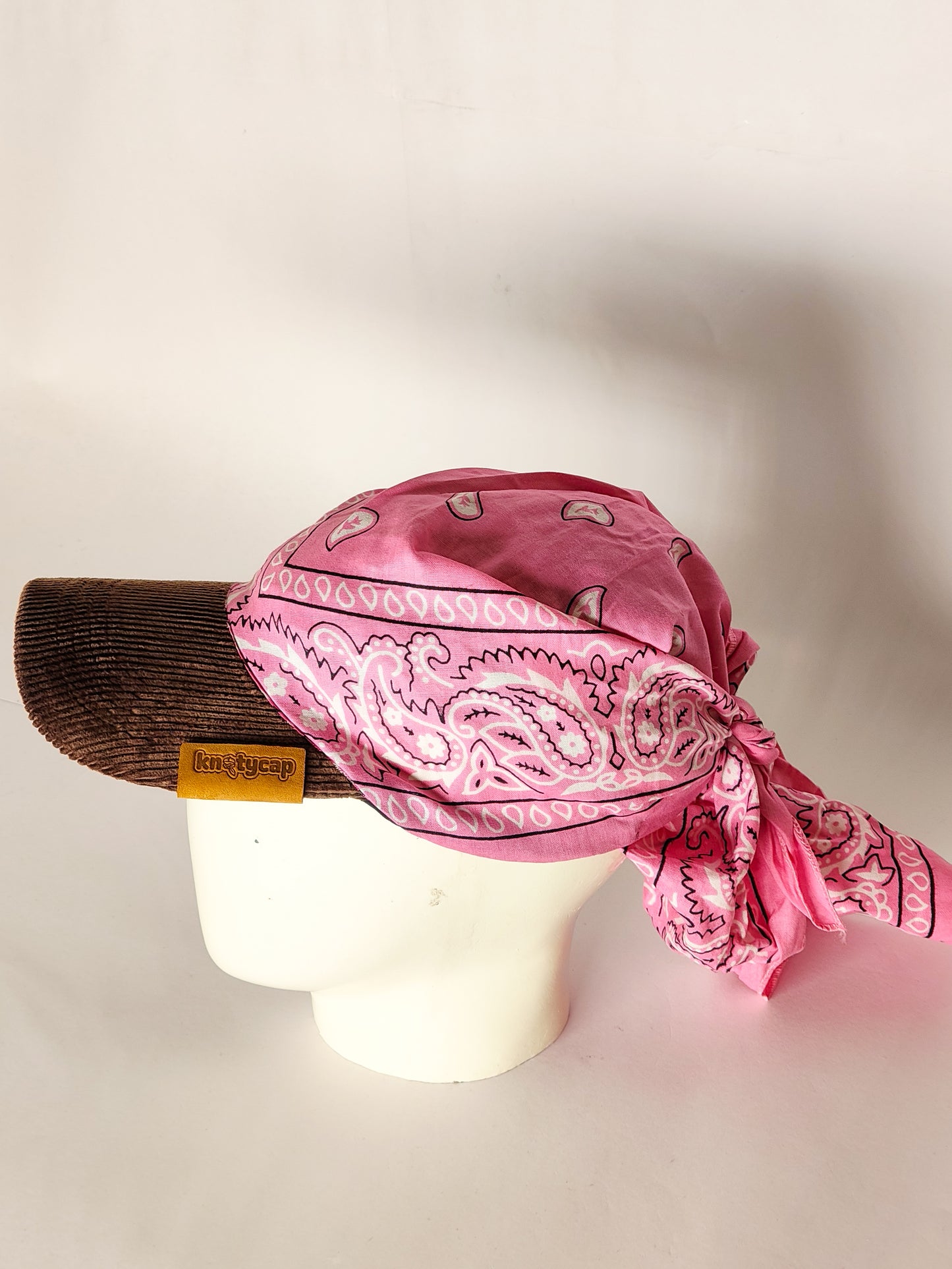 Kapri™ – Brown Corduroy Brim × Pink Printed Bandana (OG Drop)