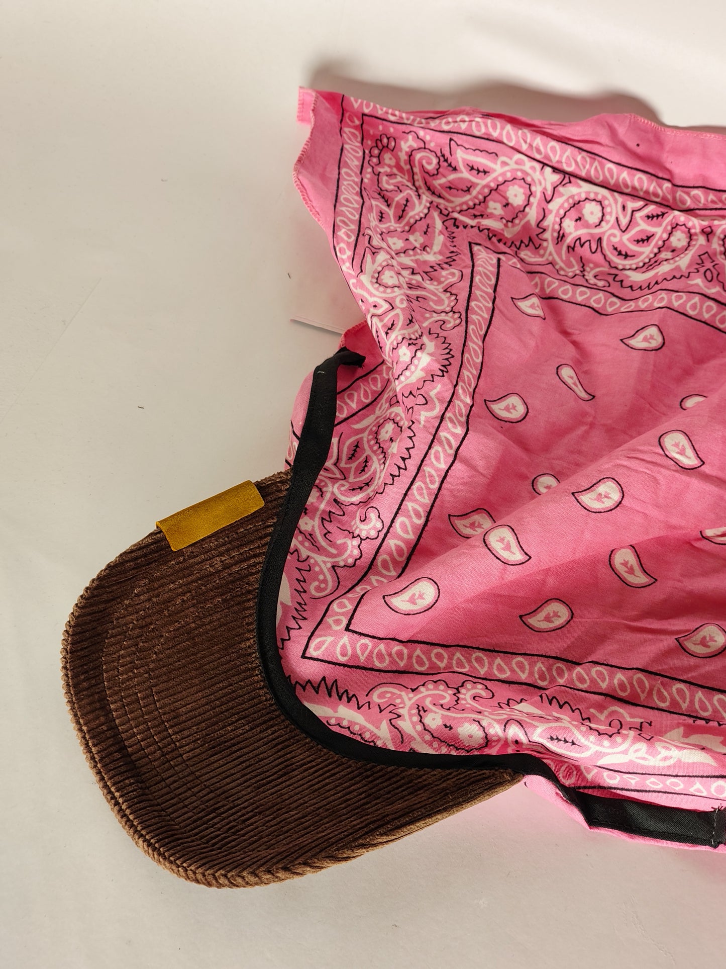 Kapri™ – Brown Corduroy Brim × Pink Printed Bandana (OG Drop)