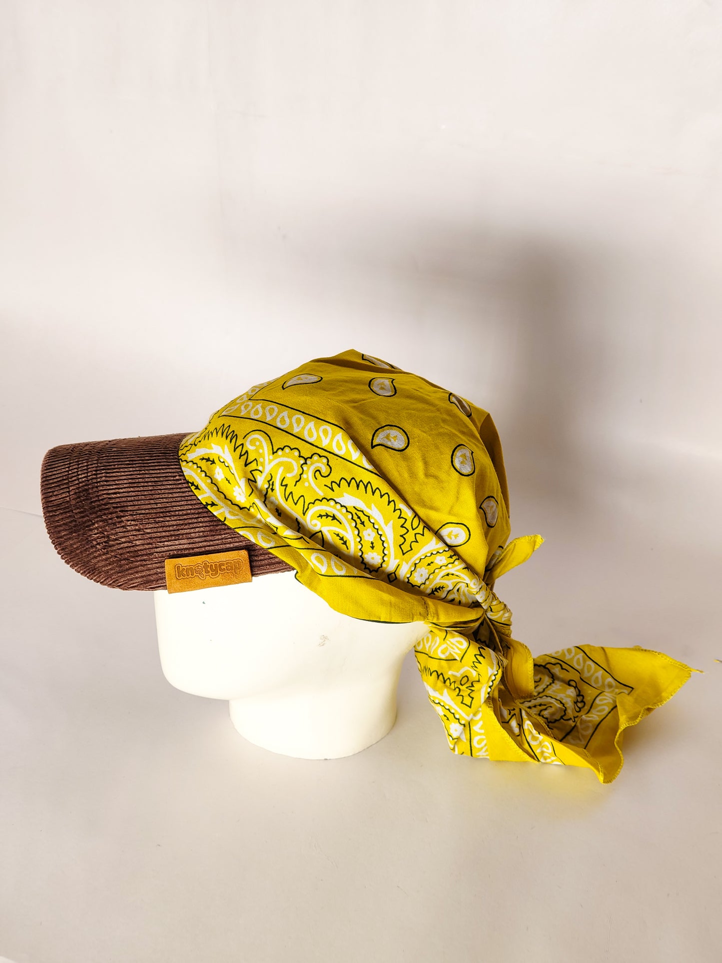 Kapri™ – Brown Corduroy Brim × Yellow Printed Bandana (OG Drop)