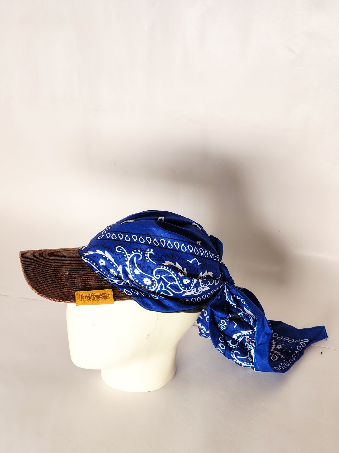 Kapri™ – Brown Corduroy Brim × Blue Printed Bandana (OG Drop)