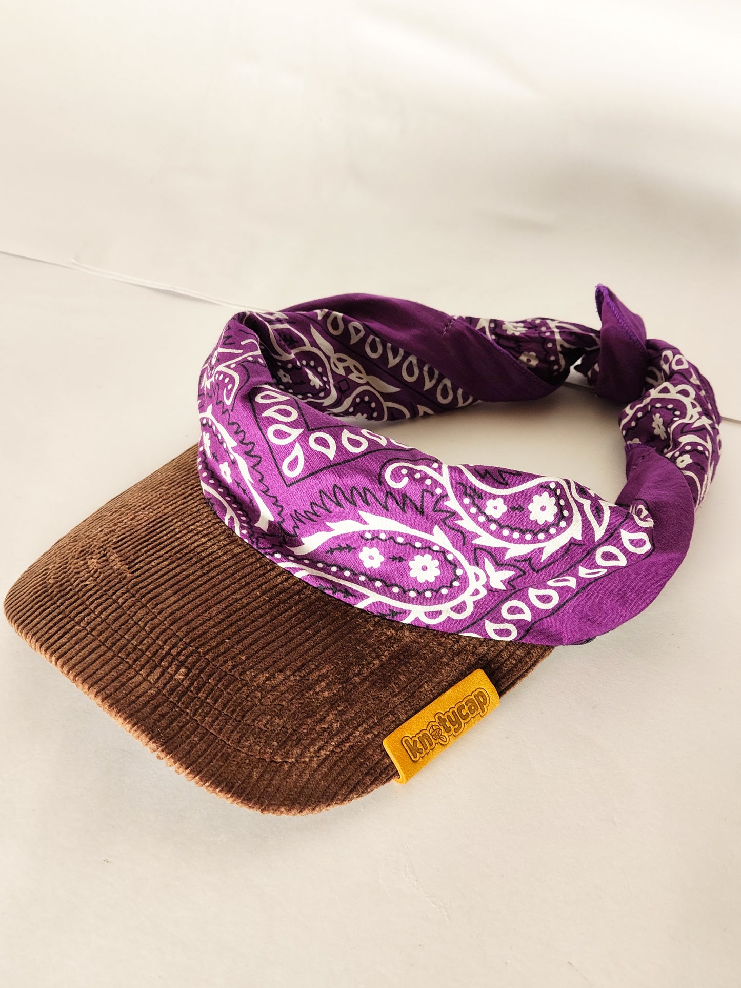 Kapri™ – Brown Corduroy Brim × Purple Printed Bandana (OG Drop)