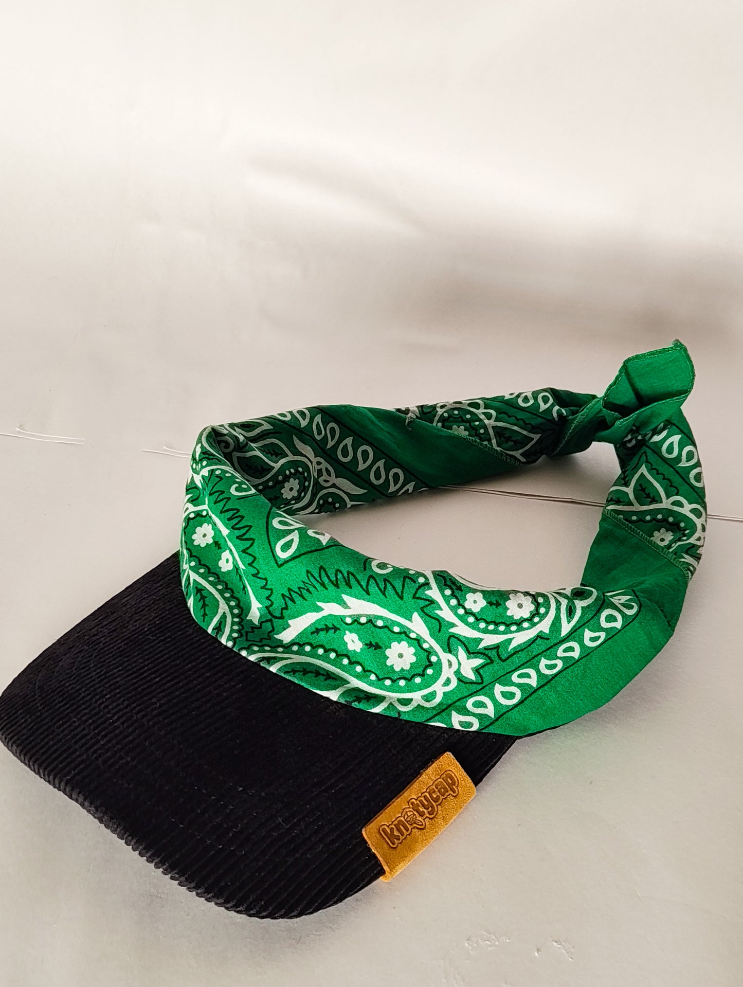 Kapri™ – Black Corduroy Brim × Green Printed Bandana (OG Drop)