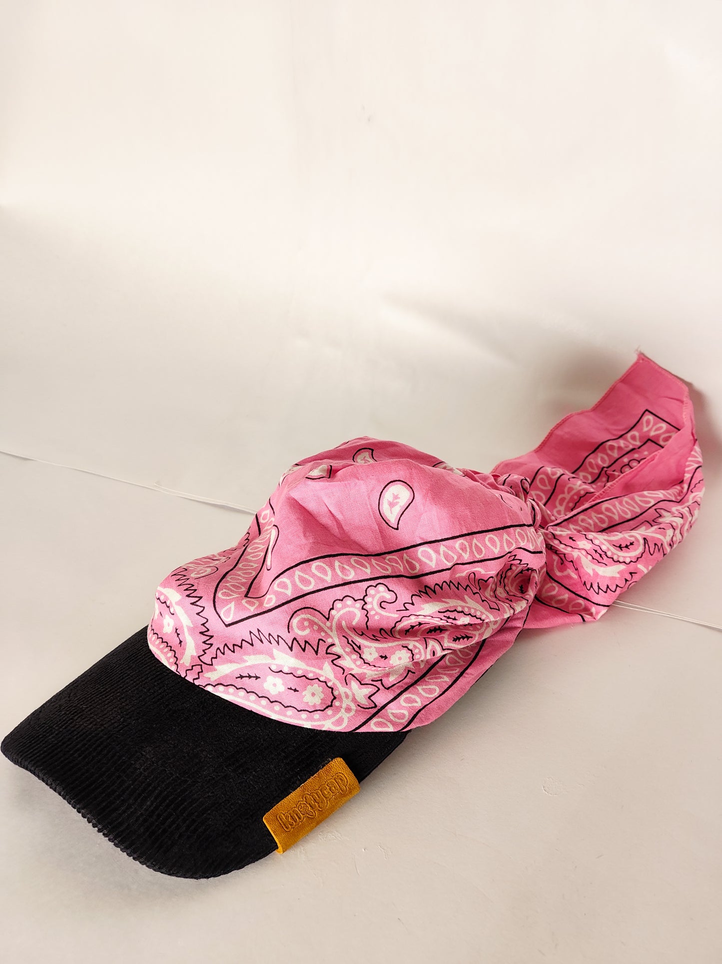 Kapri™ – Black Corduroy Brim × Pink Printed Bandana (OG Drop)