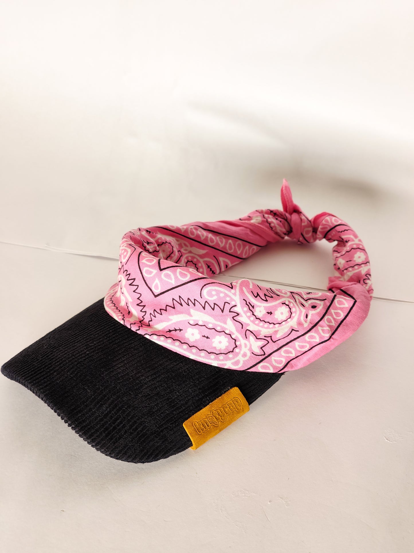 Kapri™ – Black Corduroy Brim × Pink Printed Bandana (OG Drop)