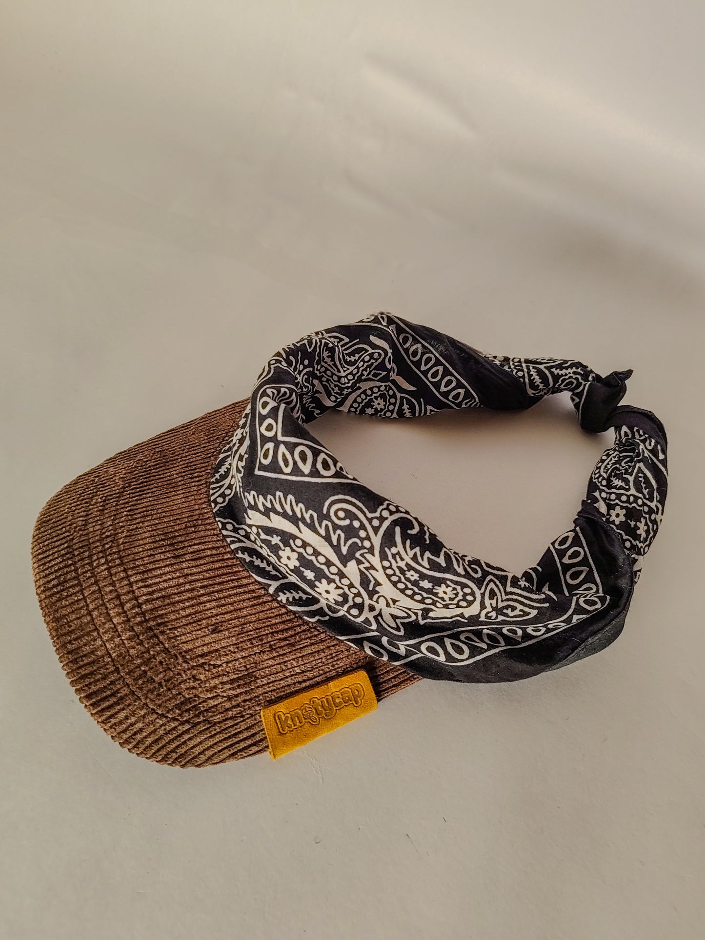 Kapri™ – Brown Corduroy Brim × Black Printed Bandana (OG Drop)