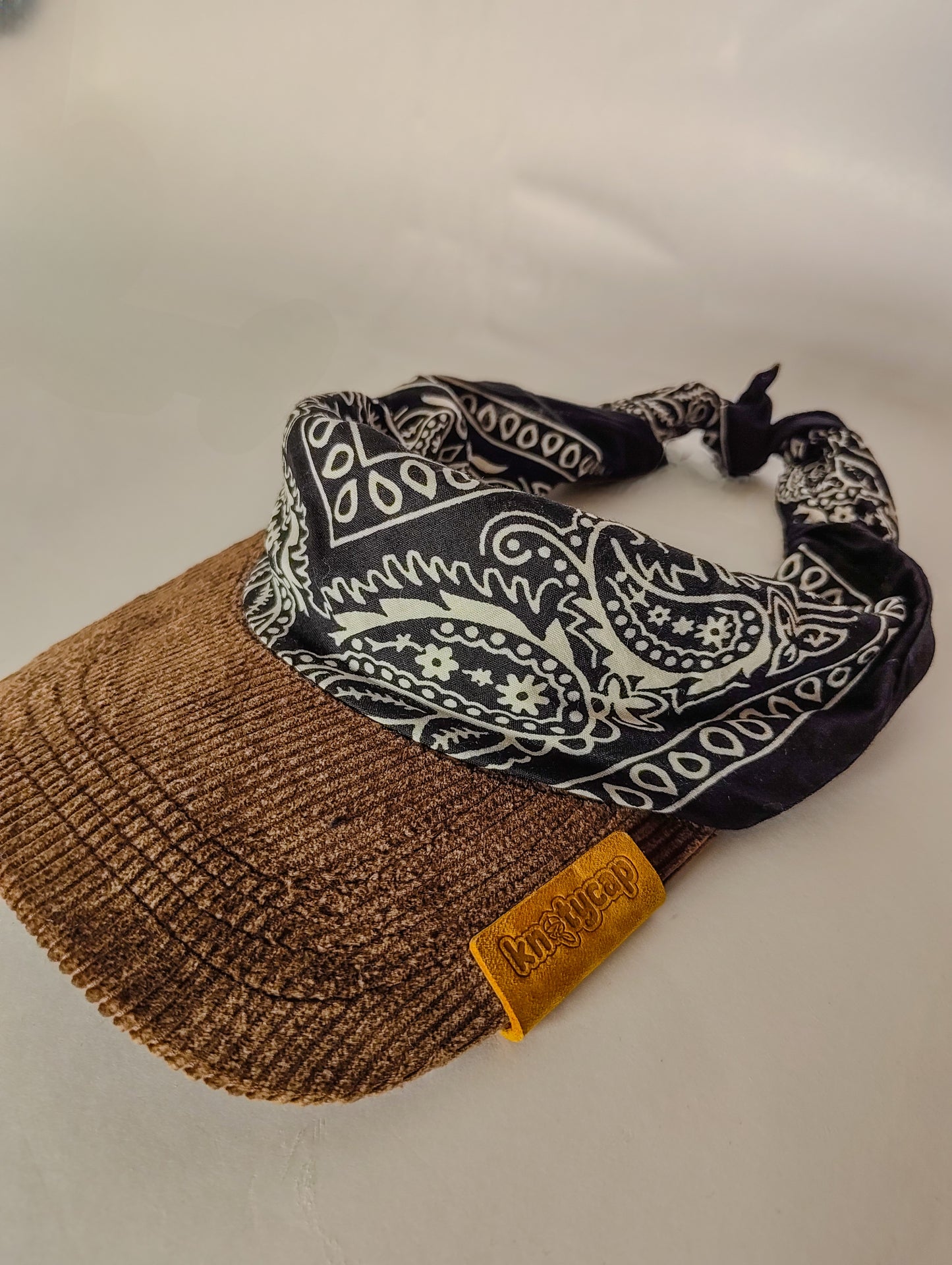 Kapri™ – Brown Corduroy Brim × Black Printed Bandana (OG Drop)